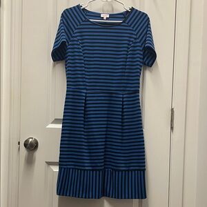 Pixley Navy and Black Striped Mini Dress